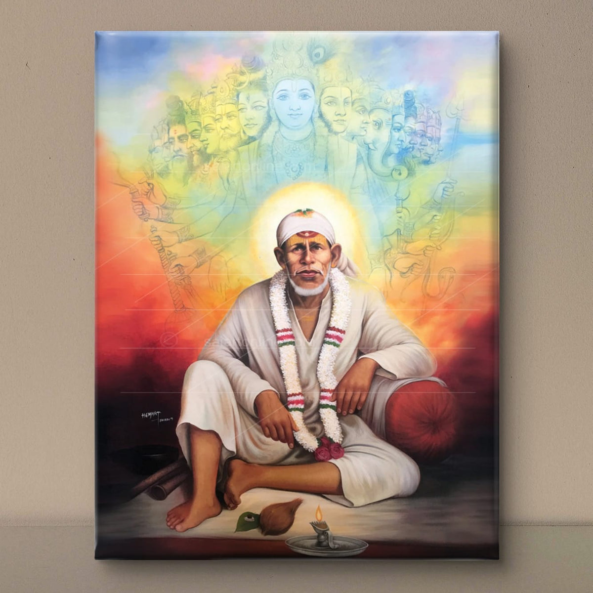 Shirdi Saibaba Original Dwarkamai Photo Canvas print | Hemant Art