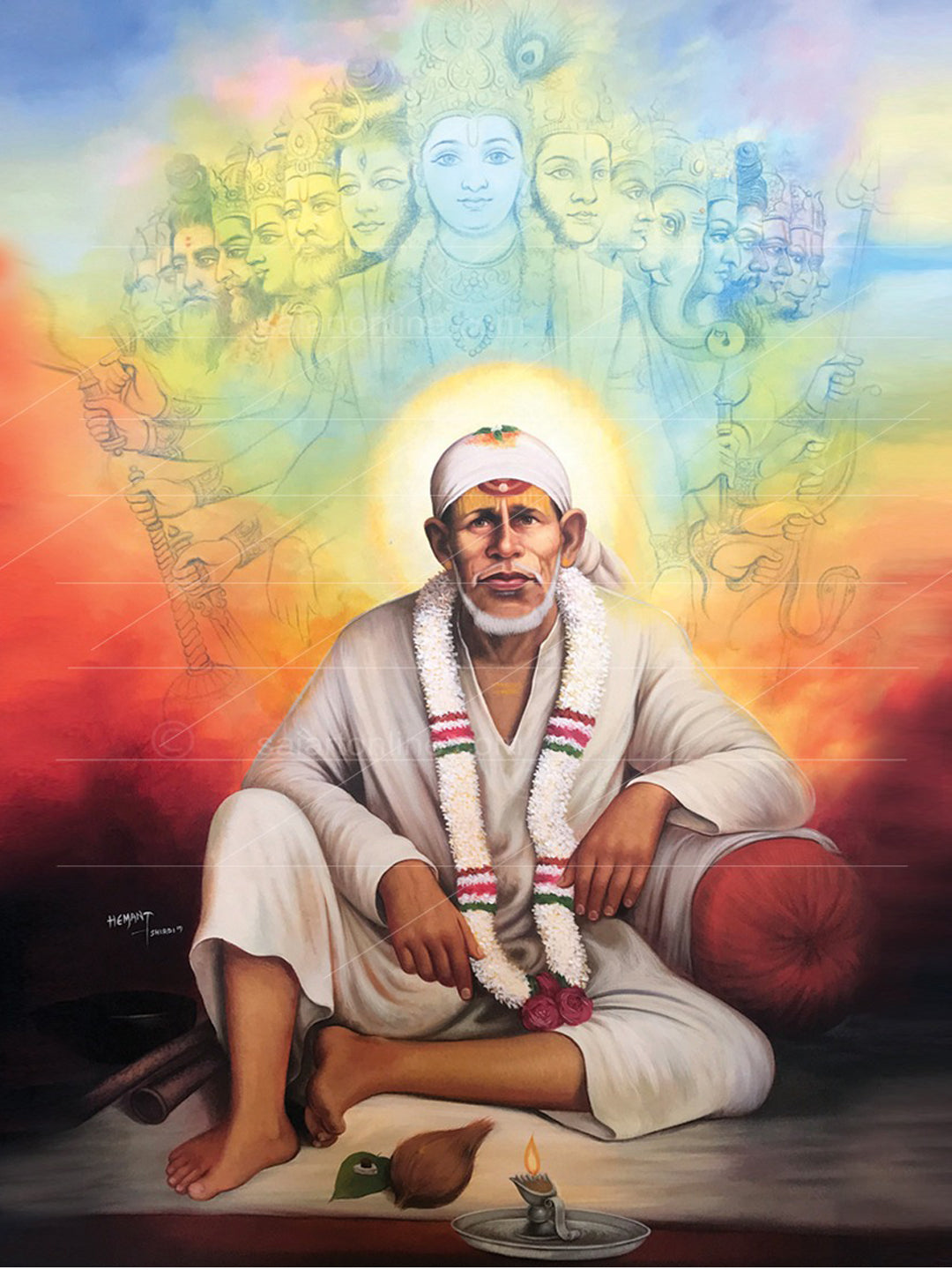 Shirdi Saibaba Original Dwarkamai Photo Canvas print | Hemant Art
