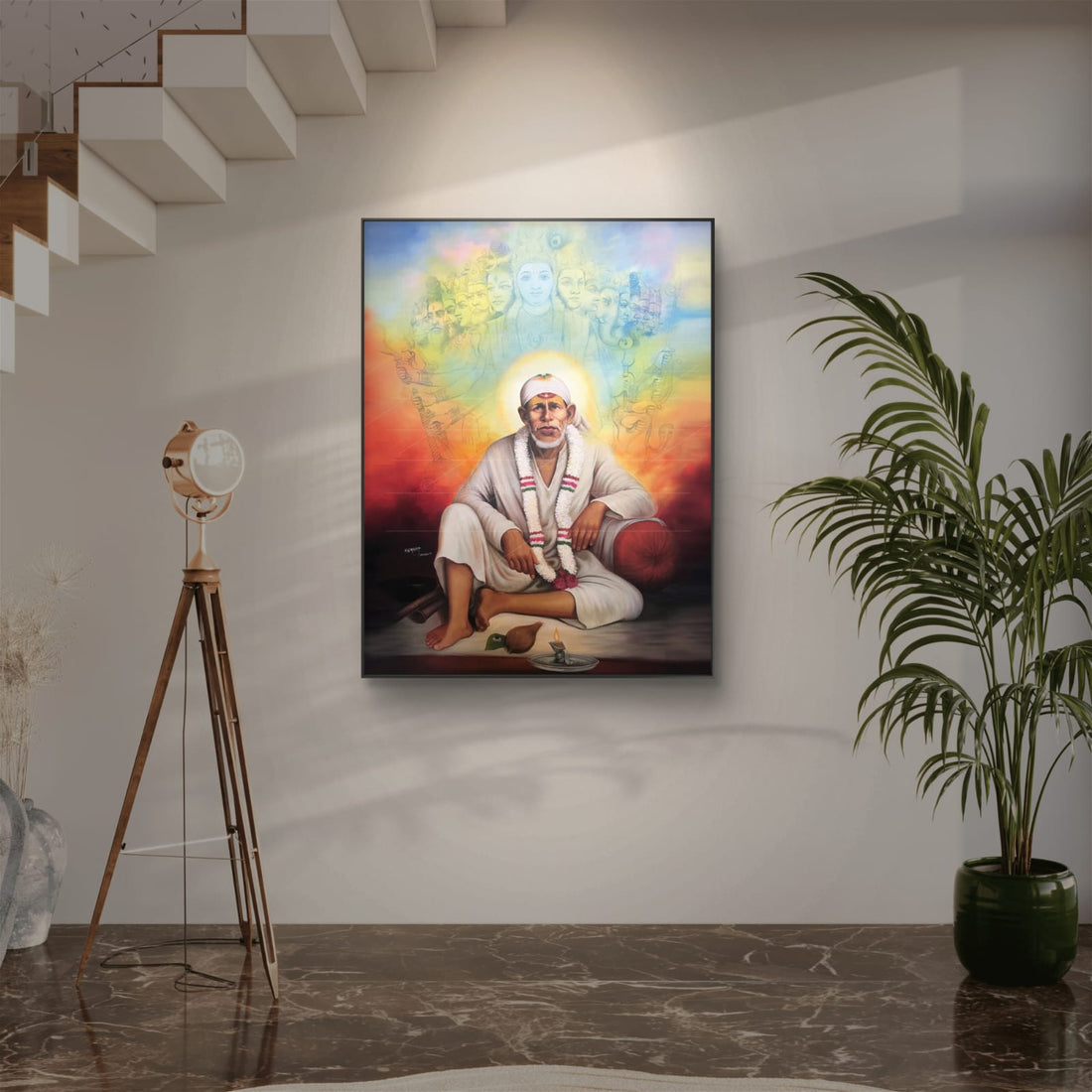 Shirdi Saibaba Original Dwarkamai Photo Canvas print | Hemant Art