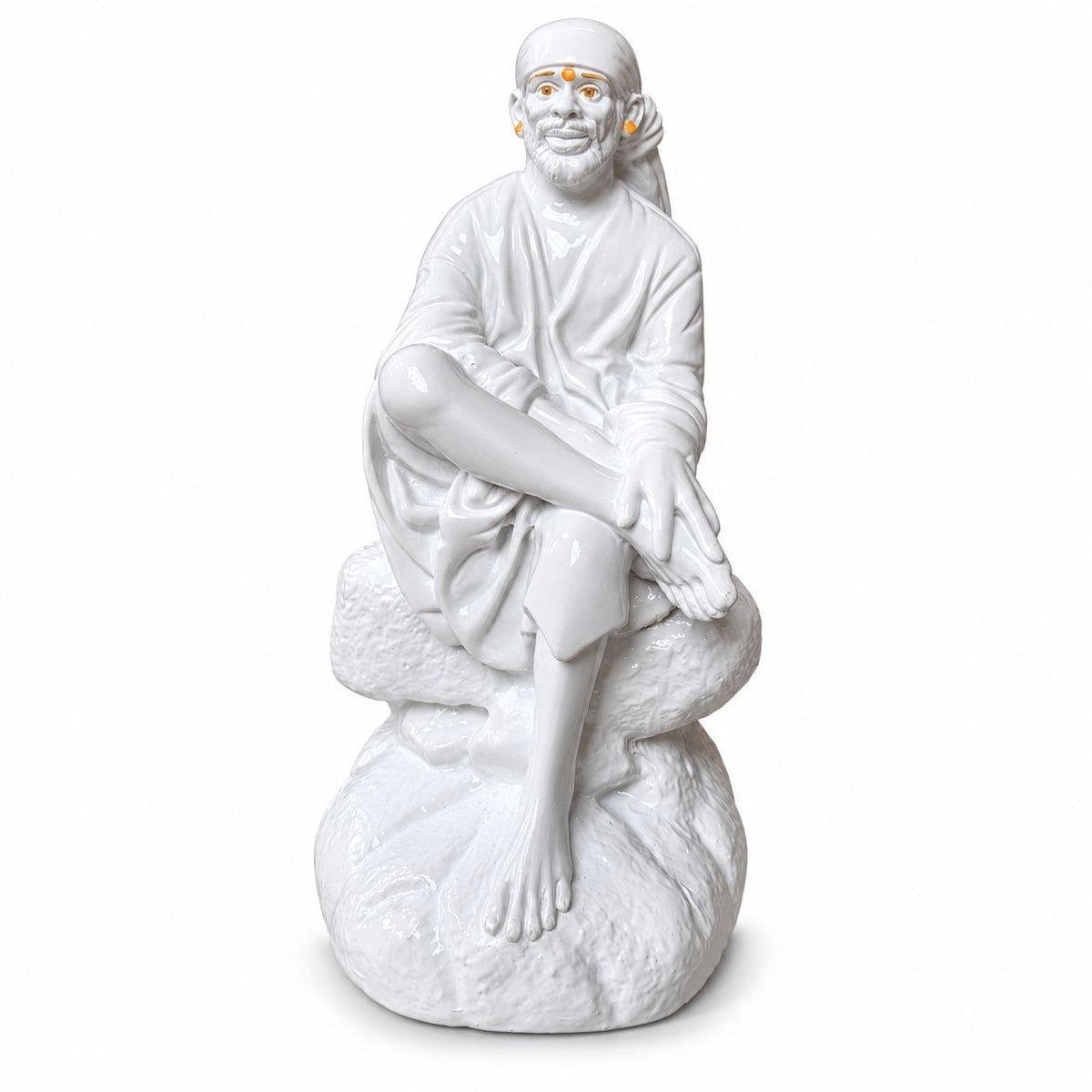 Saibaba Sitting on Stone Porcelain Idol 1 No