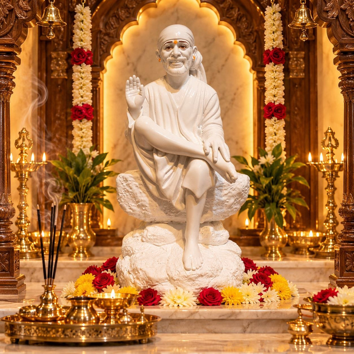 Saibaba Ashirwad on Stone Porcelain Idol 4 No
