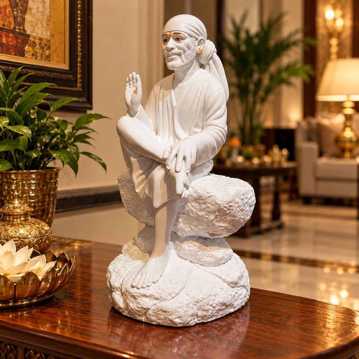Saibaba Ashirwad on Stone Porcelain Idol 4 No
