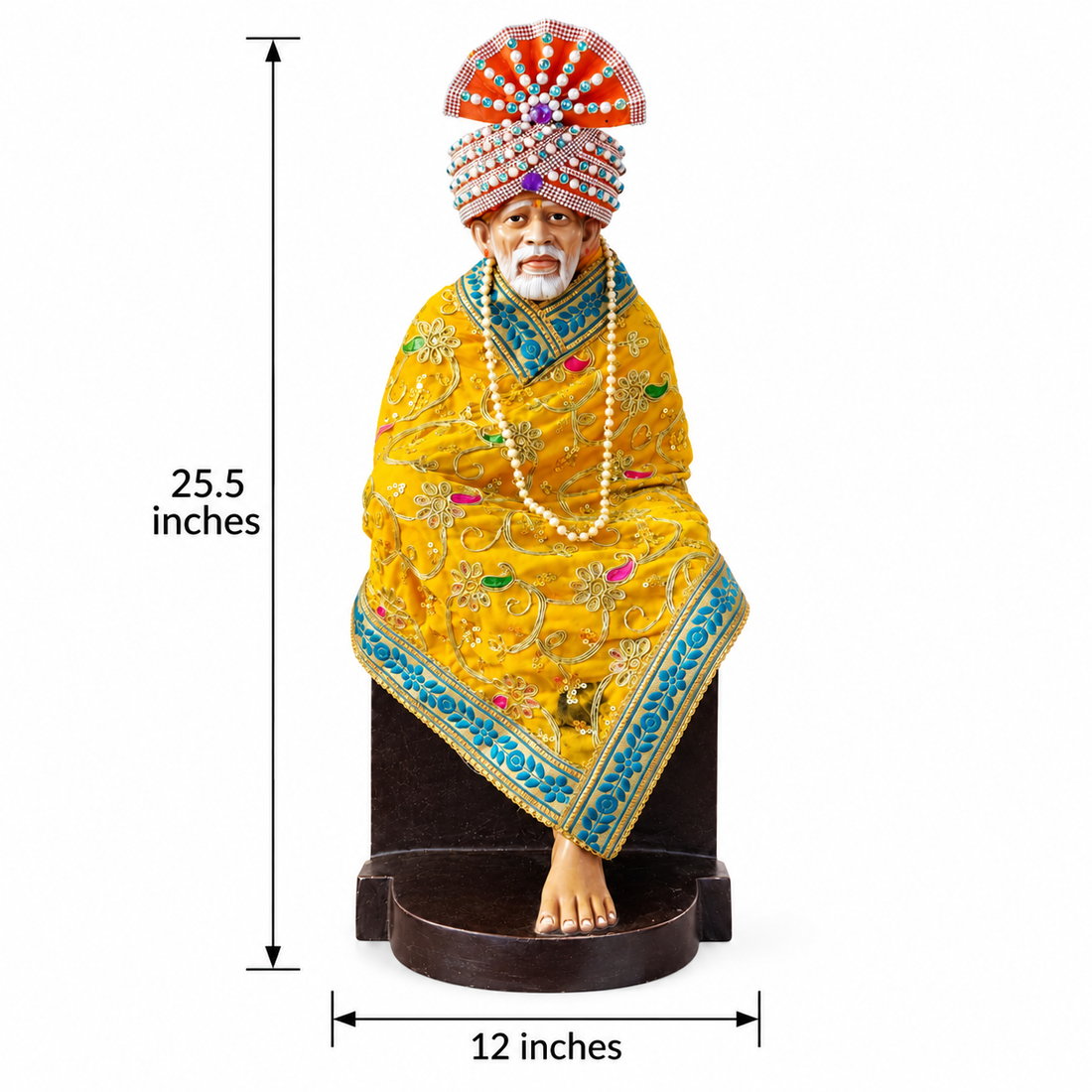 Saibaba Statue with Shawl Resin Idol