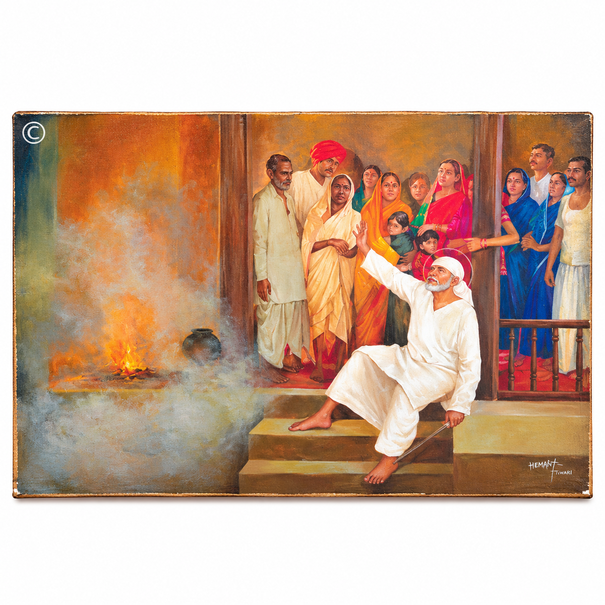 Saibaba Stops the Storm Canvas Print