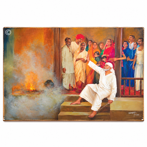 Saibaba Stops the Storm Canvas Print