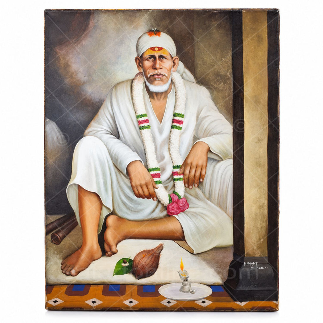 Shirdi Sai Baba Dwarkamai Original Hand Painting
