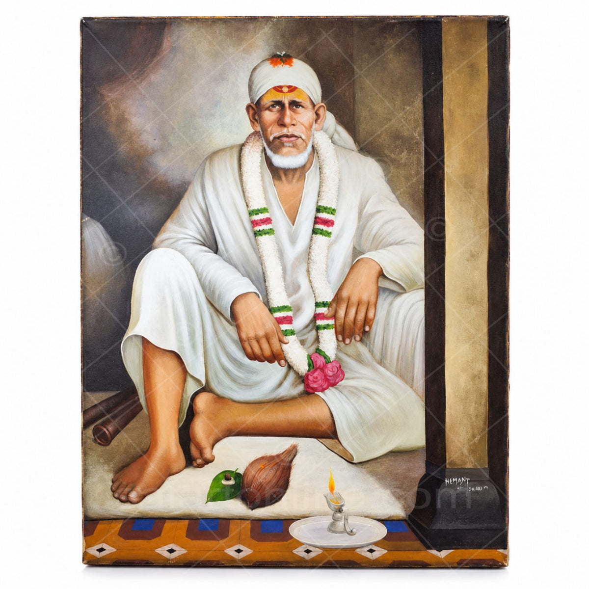 Shirdi Sai Baba Dwarkamai Original Hand Painting