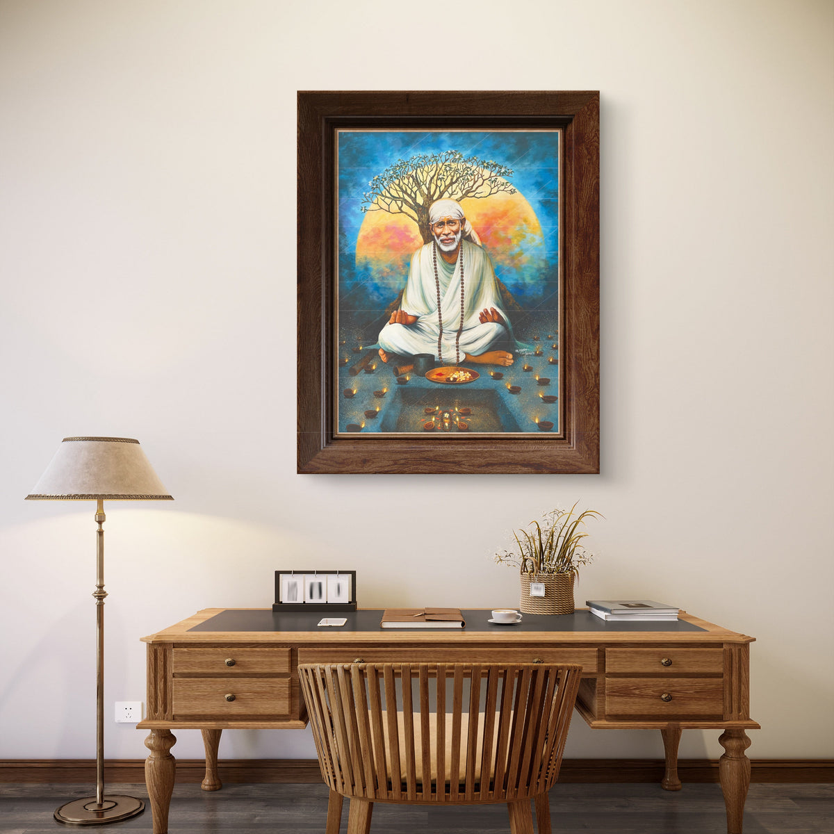 Saibaba Chafa Moon Meditation Canvas Print