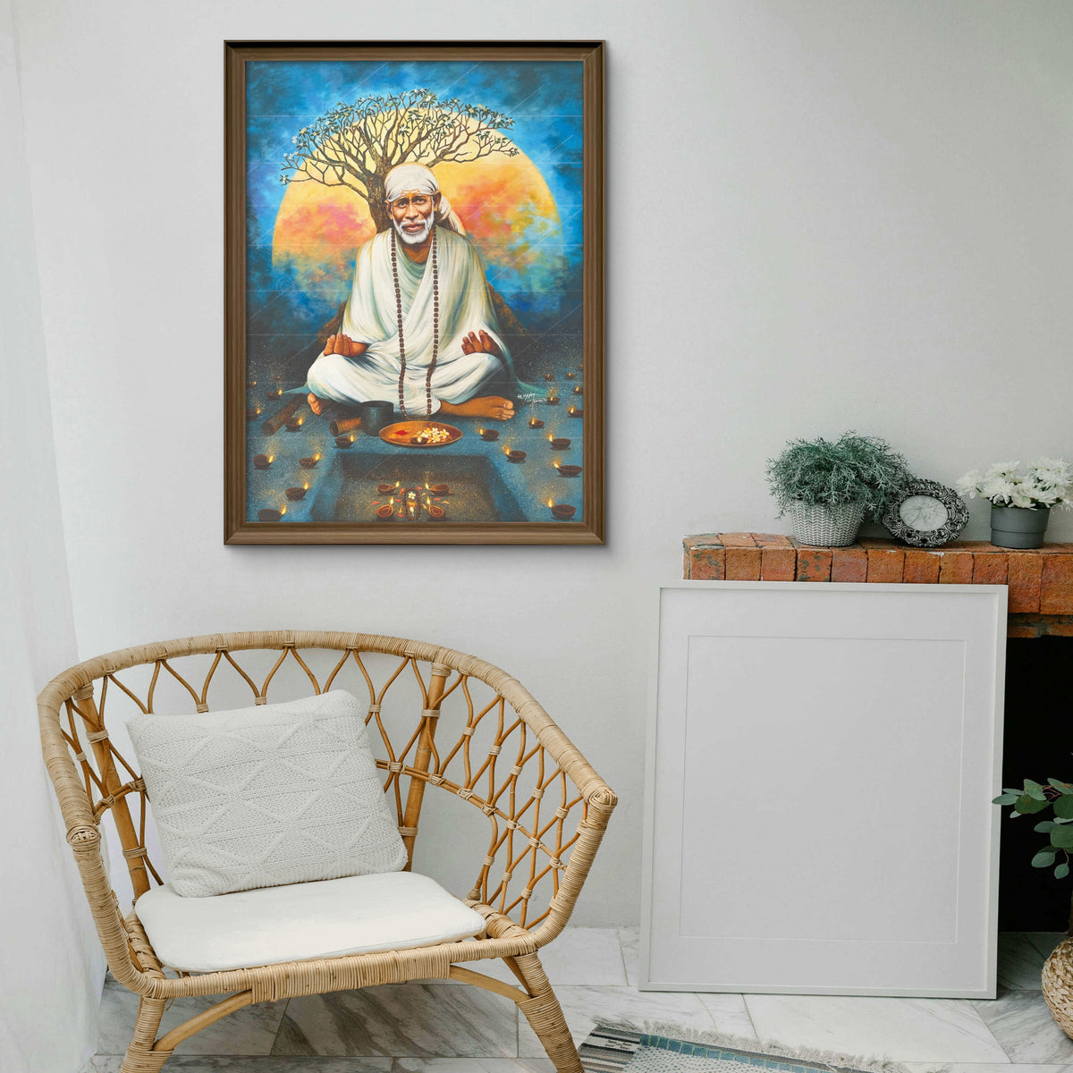 Saibaba Chafa Moon Meditation Canvas Print