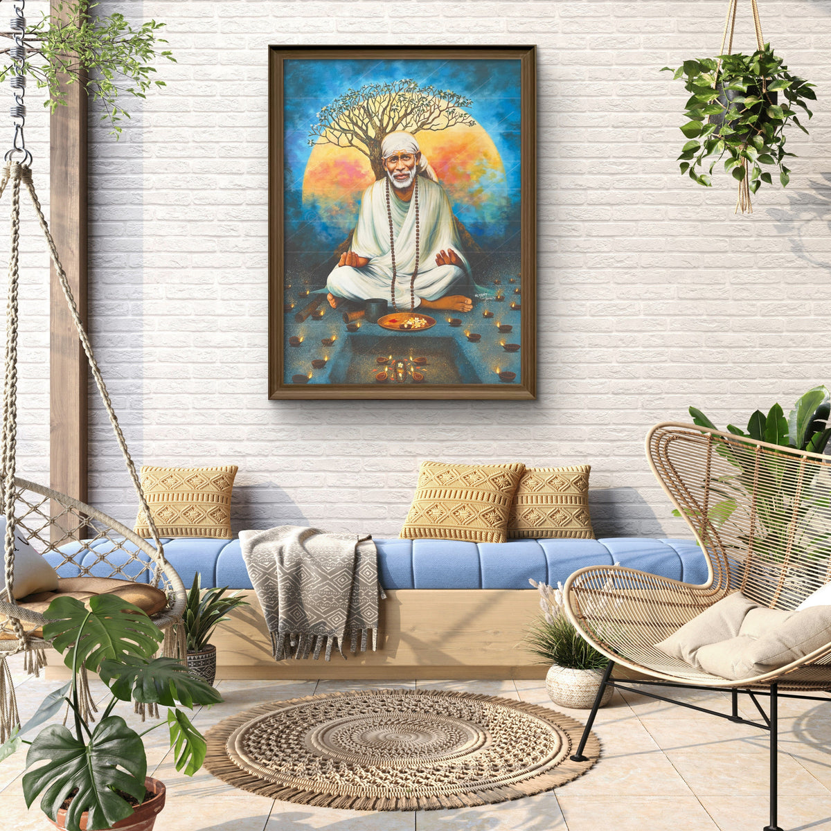 Saibaba Chafa Moon Meditation Canvas Print