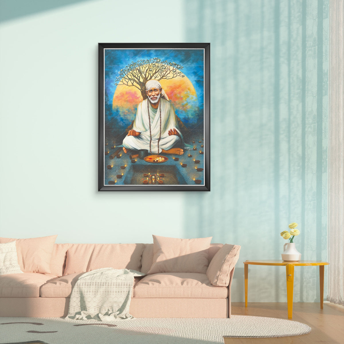 Saibaba Chafa Moon Meditation Canvas Print