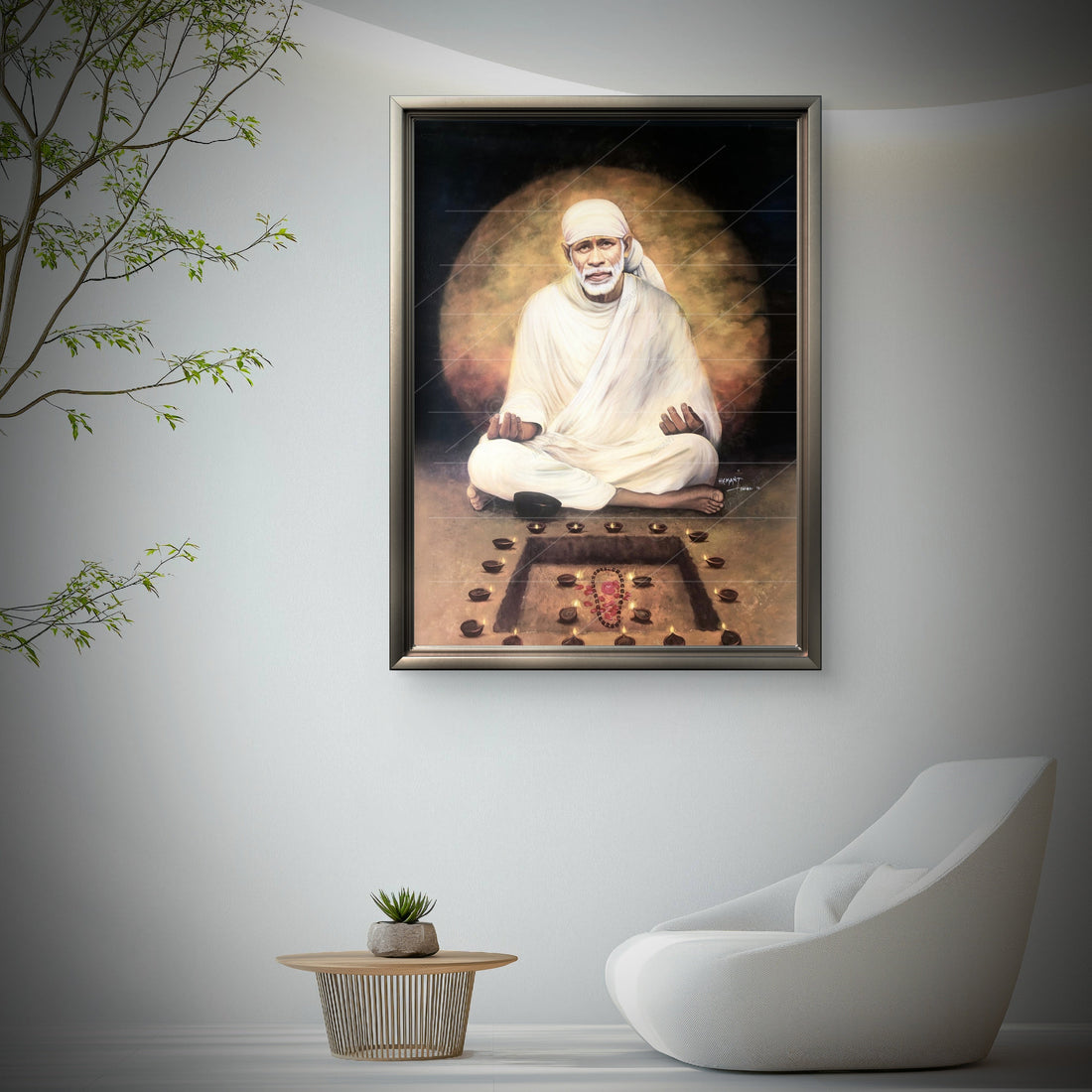 Saibaba Meditation Canvas Print, Old Moon
