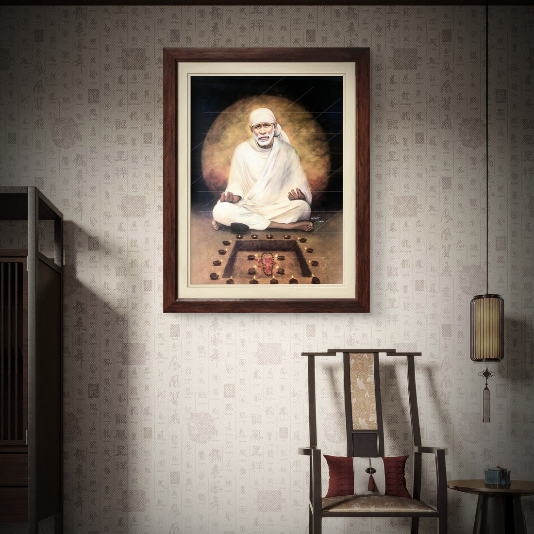Saibaba Meditation Canvas Print, Old Moon