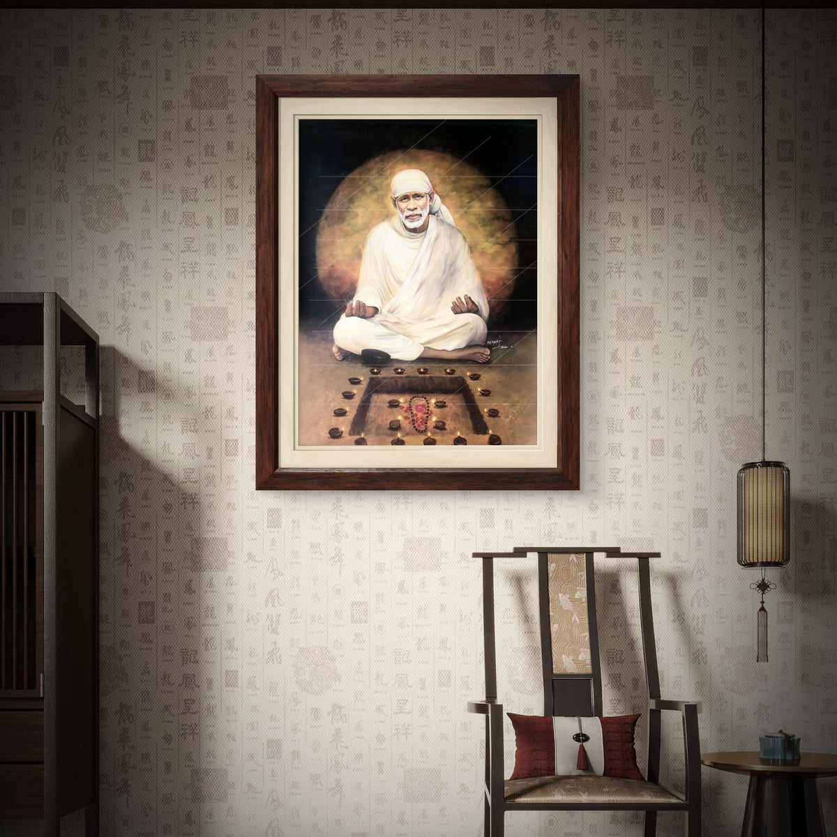 Saibaba Meditation Canvas Print, Old Moon