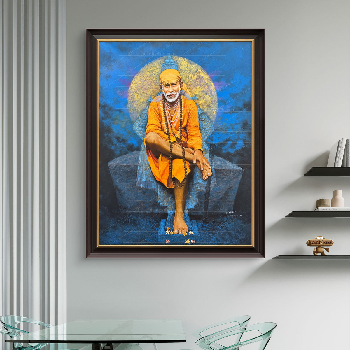 Saibaba & Vitthal Stone Canvas Print, Yellow Moon Hemant Art