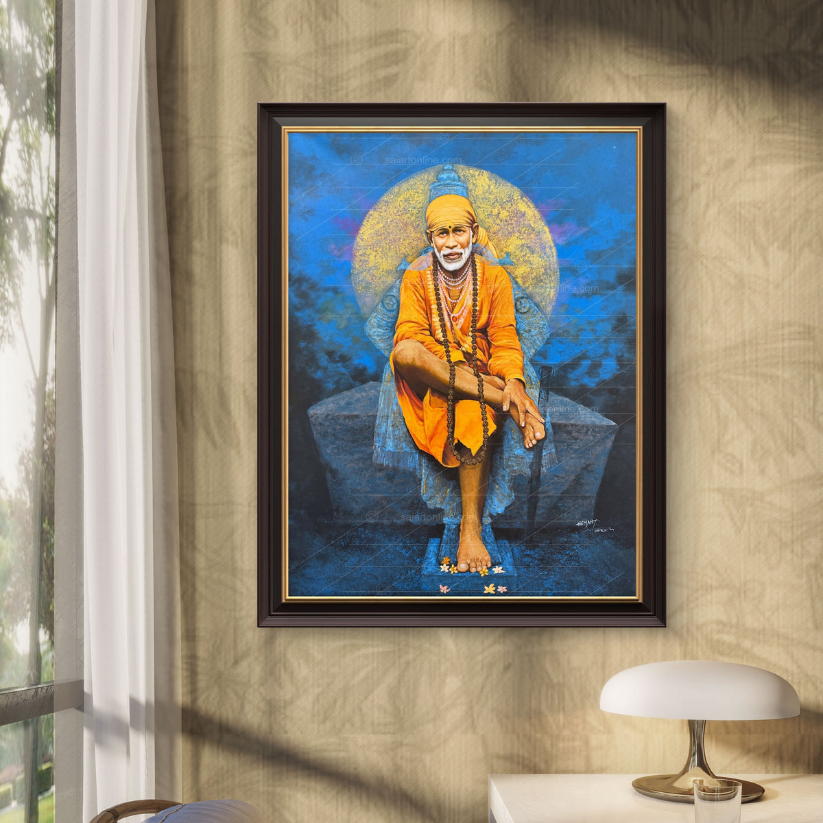 Saibaba & Vitthal Stone Canvas Print, Yellow Moon Hemant Art