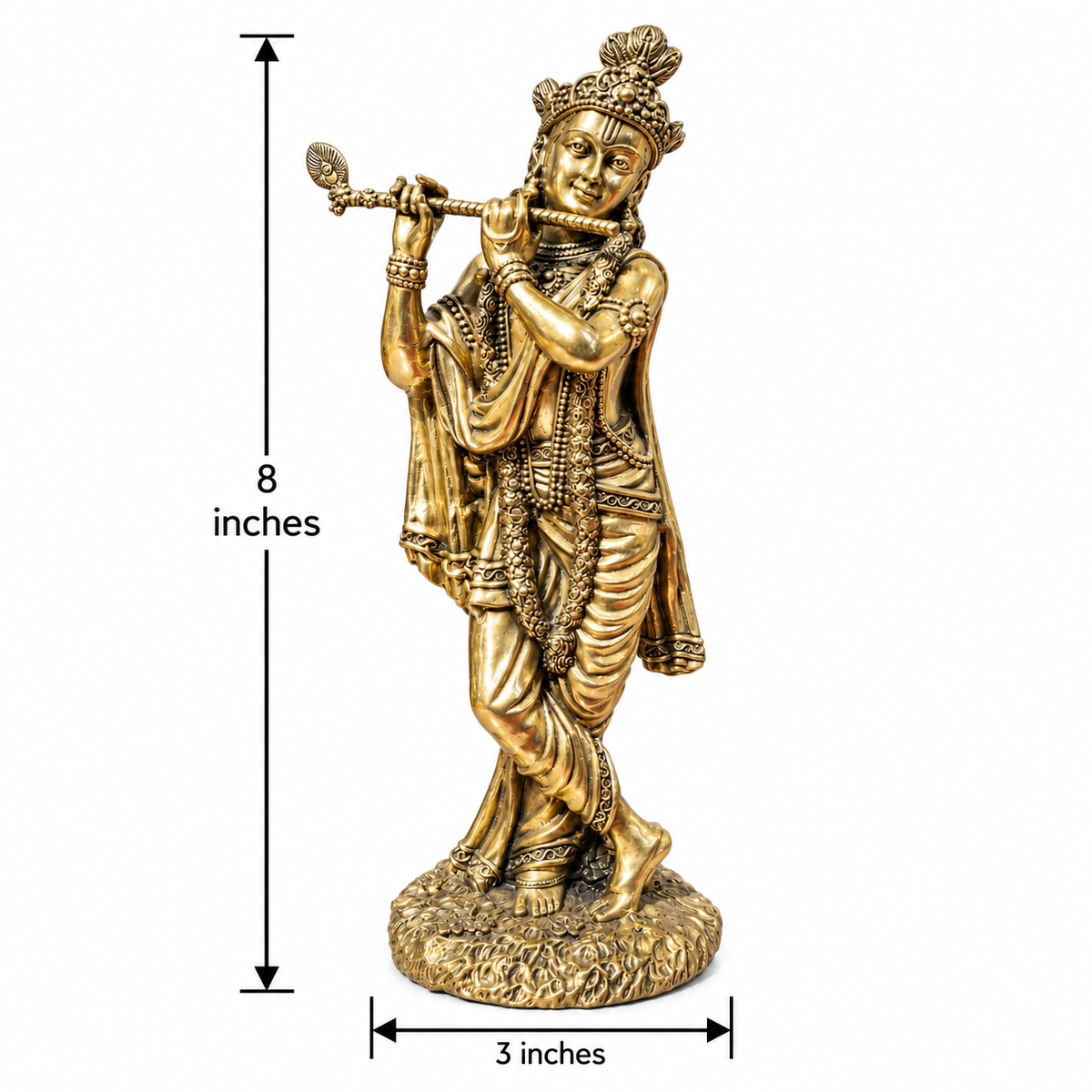 Standing Krishna Idol Brass