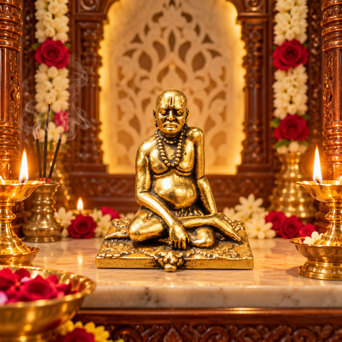 Swami Samarth Detailed Idol Brass