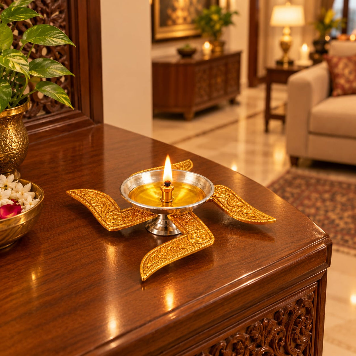 Swastik Shape Diya