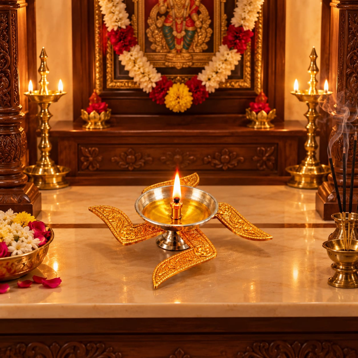 Swastik Shape Diya