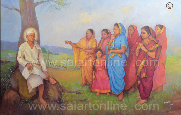 Saibaba Neem Tree Meditation Canvas