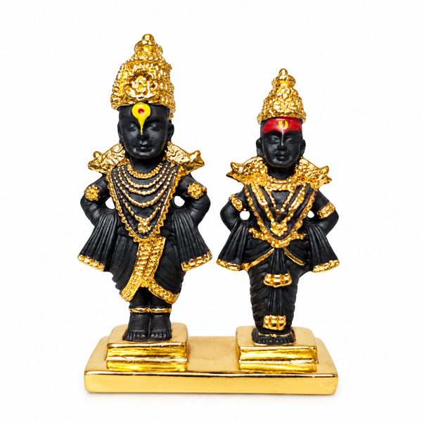 Vitthal Rukmai Golden Car Dashboard Stand