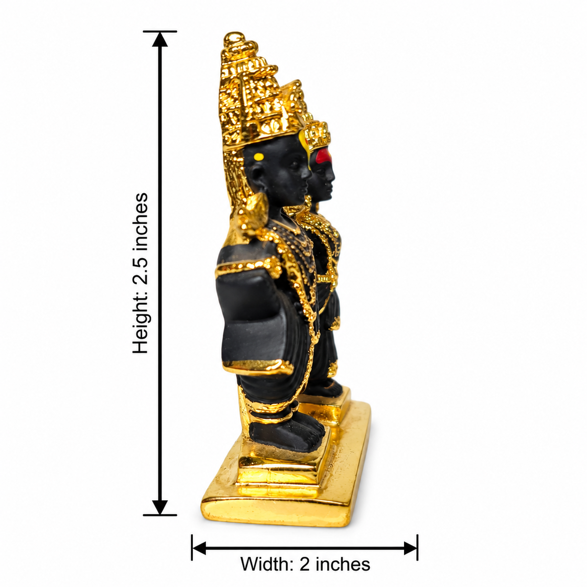 Vitthal Rukmai Golden Car Dashboard Stand