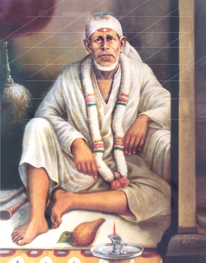 Shirdi Sai Baba Original Dwarkamai Canvas Reprint photo, Picture/Poster