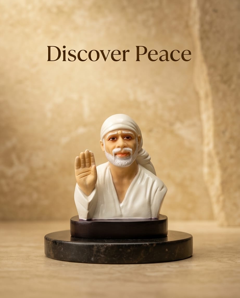 Sai Baba Idol for Car Dashboard – Premium Resin Finish | Hemant Art Shirdi
