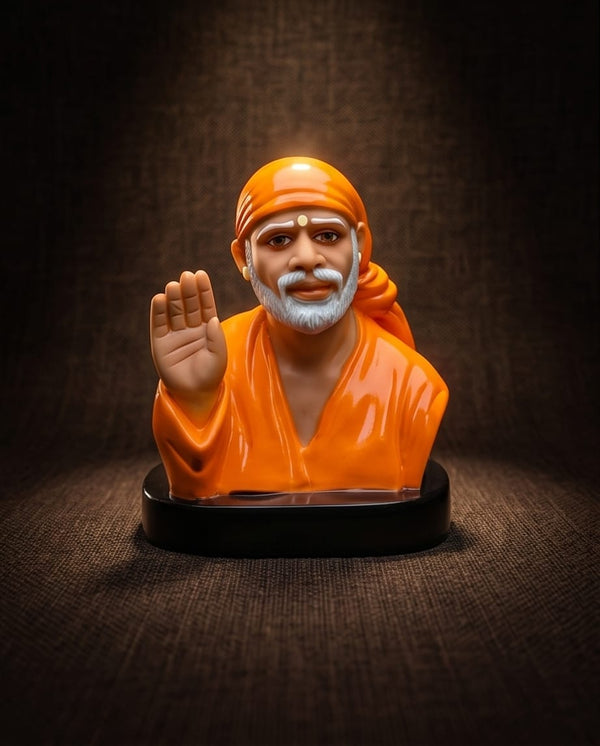 Sai Baba Idol Orange Car stand For Dashboard