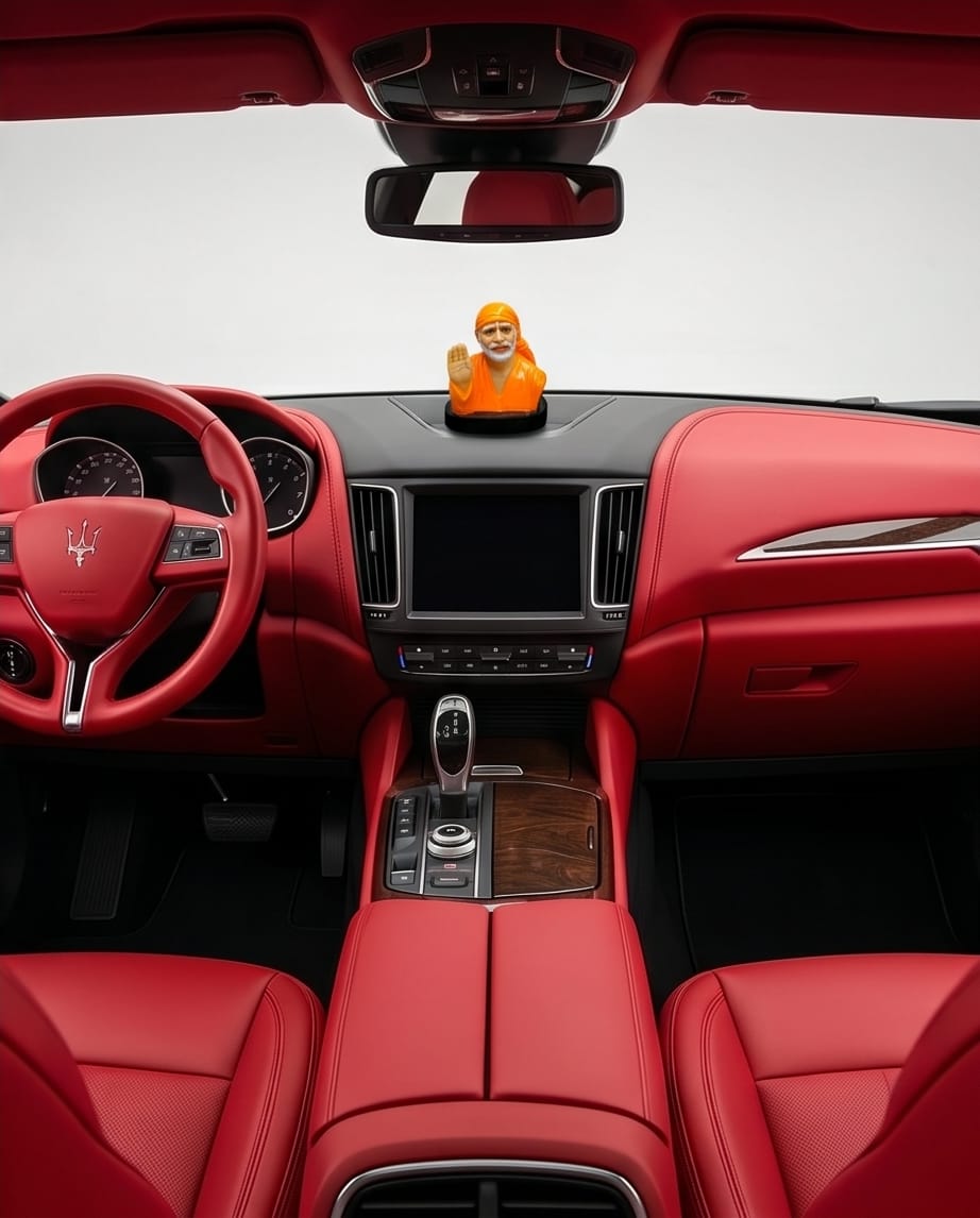 Sai Baba Idol for Car Dashboard – Premium Resin Finish | Hemant Art Shirdi