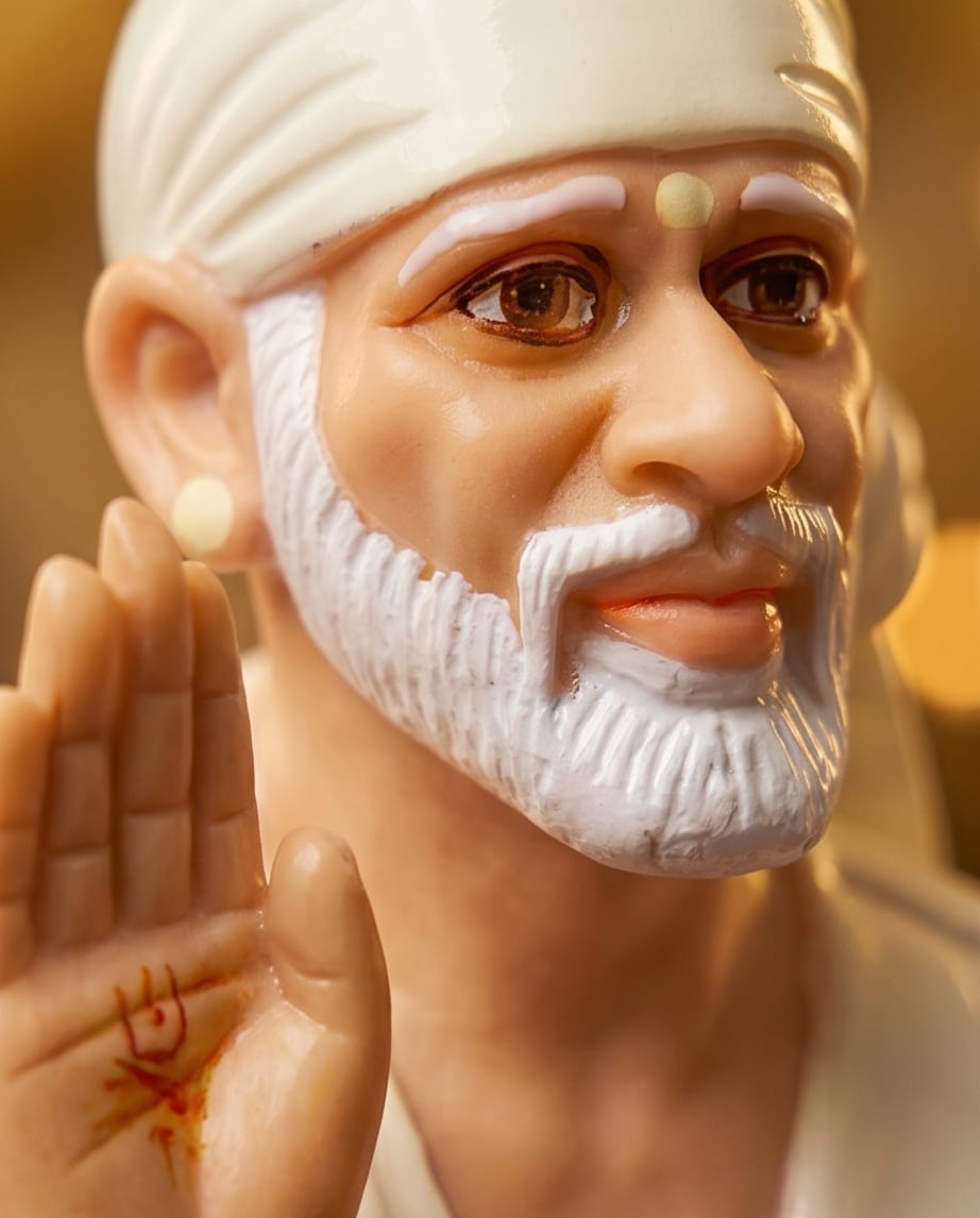 Sai Baba Idol for Car Dashboard – Premium Resin Finish | Hemant Art Shirdi