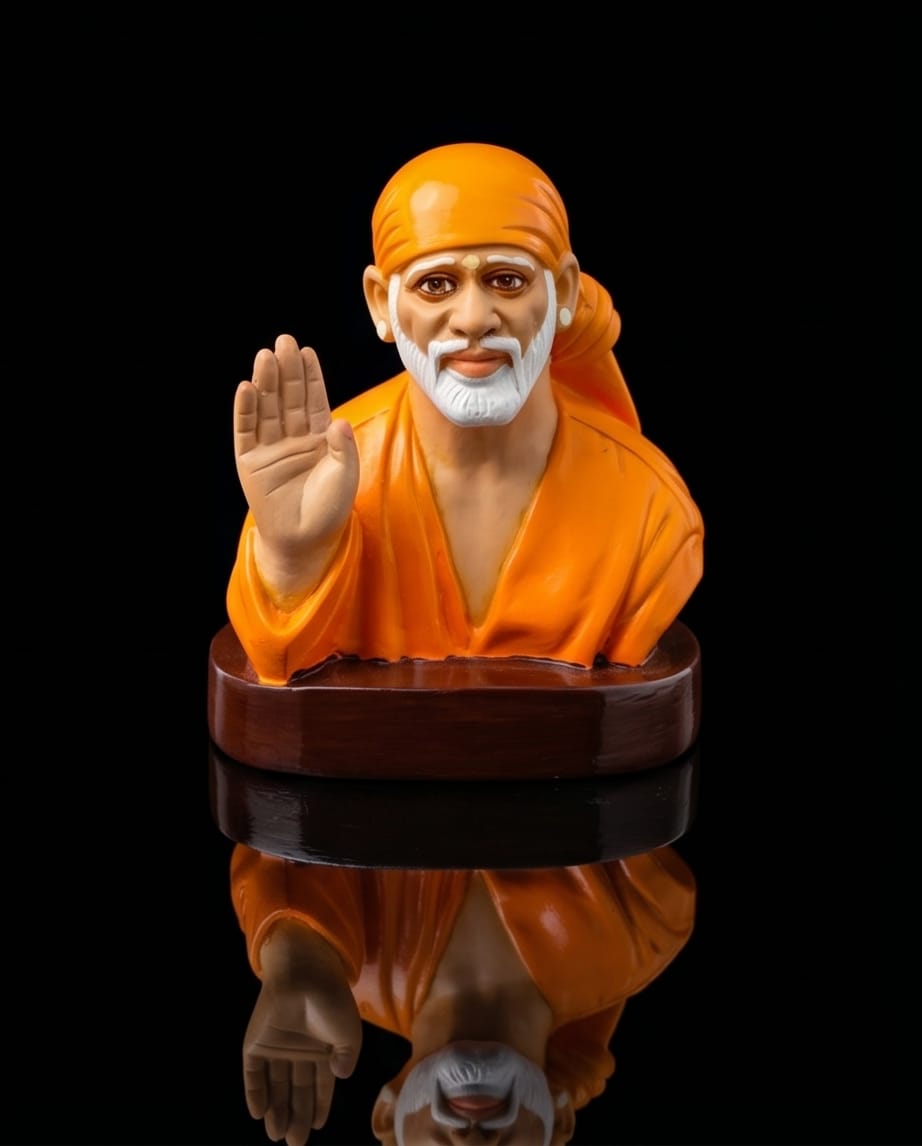 Sai Baba Idol for Car Dashboard – Premium Resin Finish | Hemant Art Shirdi