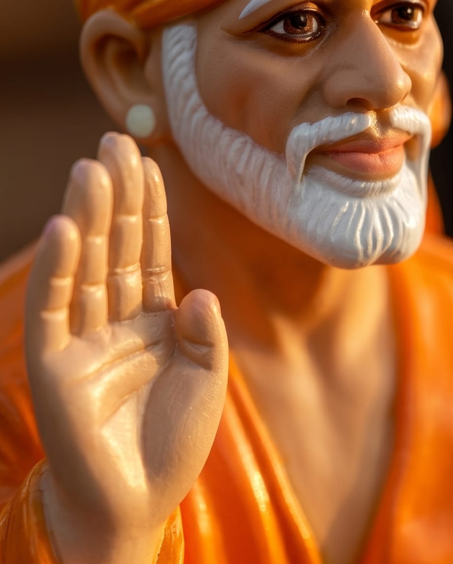 Sai Baba Idol for Car Dashboard – Premium Resin Finish | Hemant Art Shirdi