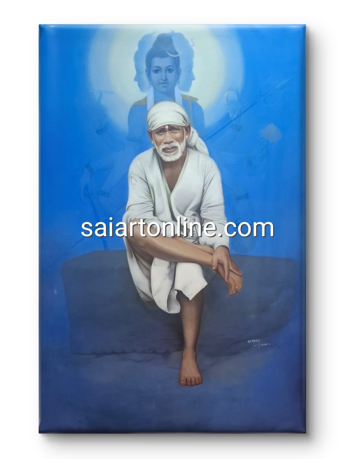 Shirdi Sai Baba Original Hand Painting | Sai Baba Photo | Sai Baba Samadhi Wall Art | Hemant Art