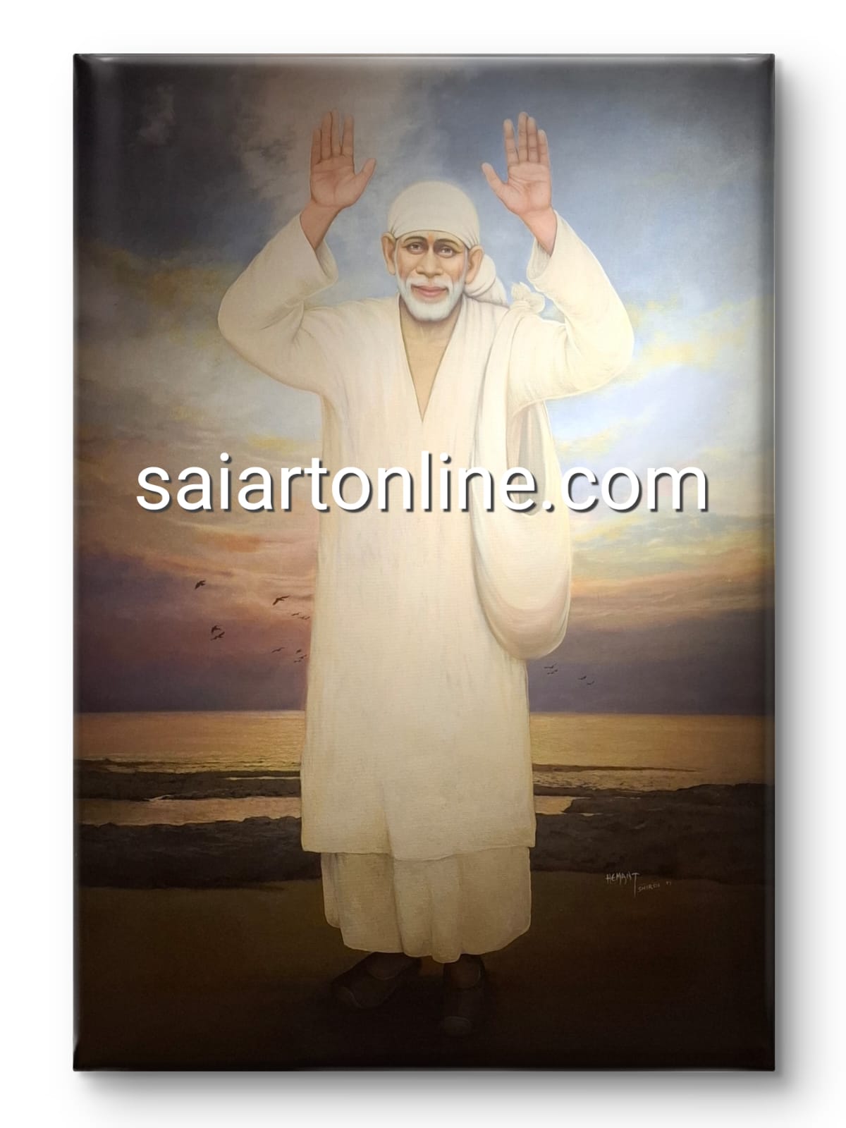 Shirdi Sai Baba Original Hand Painting | Sai Baba Photo | Sai Baba Samadhi Wall Art | Hemant Art