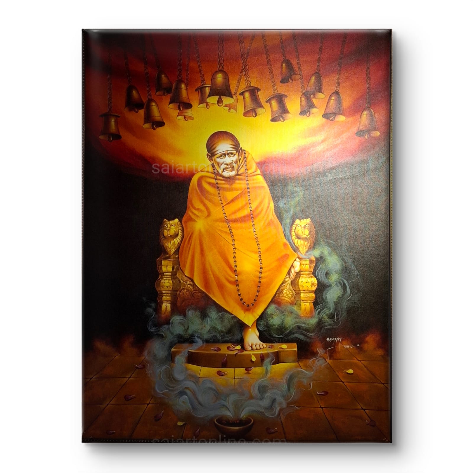 Shirdi Sai Baba Original Hand Painting | Sai Baba Photo | Sai Baba Samadhi Wall Art | Hemant Art