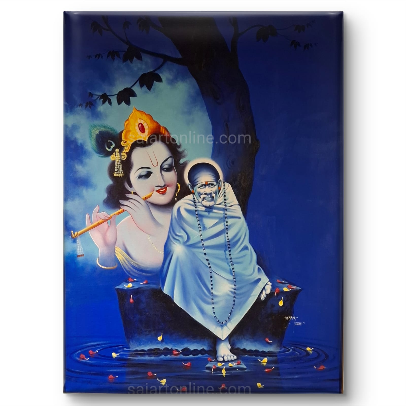 Shirdi Sai Baba Original Hand Painting | Sai Baba Photo | Sai Baba Samadhi Wall Art | Hemant Art