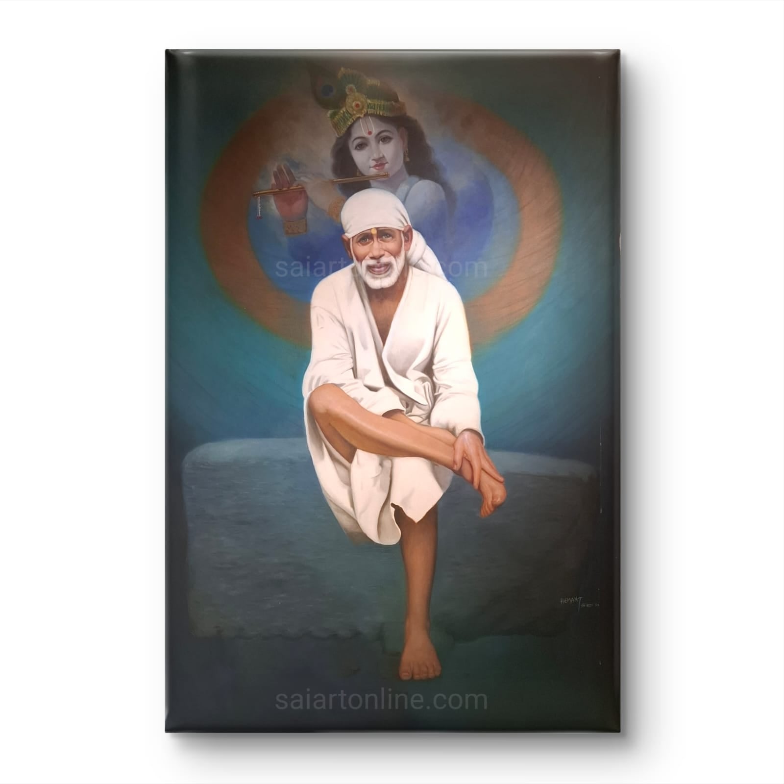 Shirdi Sai Baba Original Hand Painting | Sai Baba Photo | Sai Baba Samadhi Wall Art | Hemant Art
