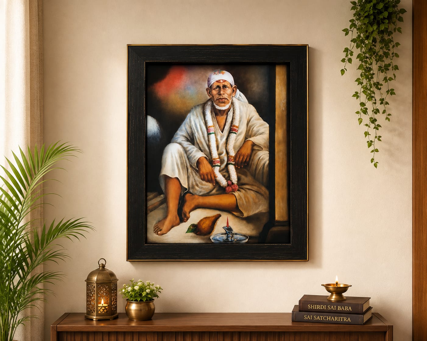 Sai Baba Photo – Shirdi Sai Baba Original Hand Painting Paper Print Reprint | Hemant Art