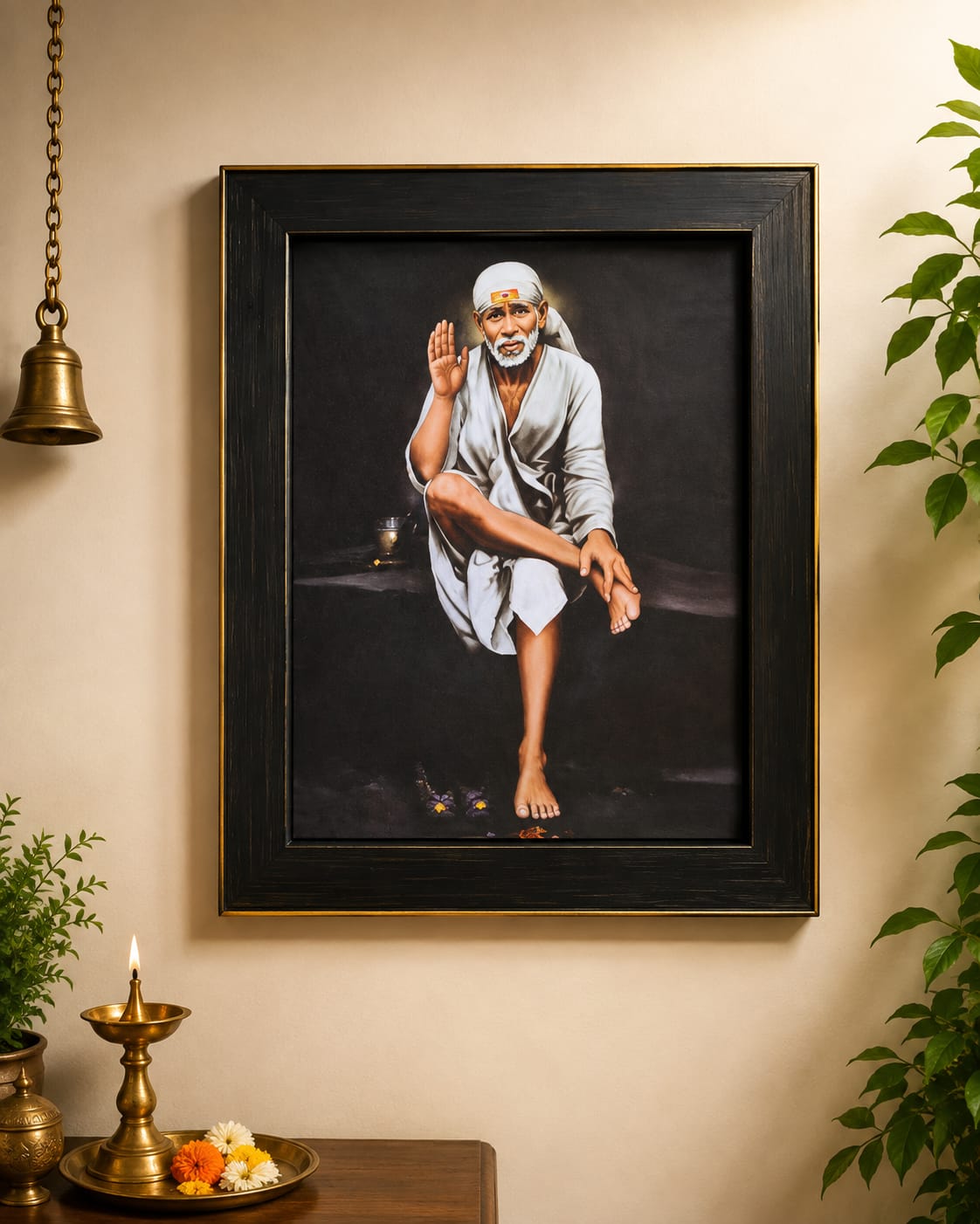 Sai Baba Photo – Shirdi Sai Baba Original Hand Painting Paper Print Reprint | Hemant Art