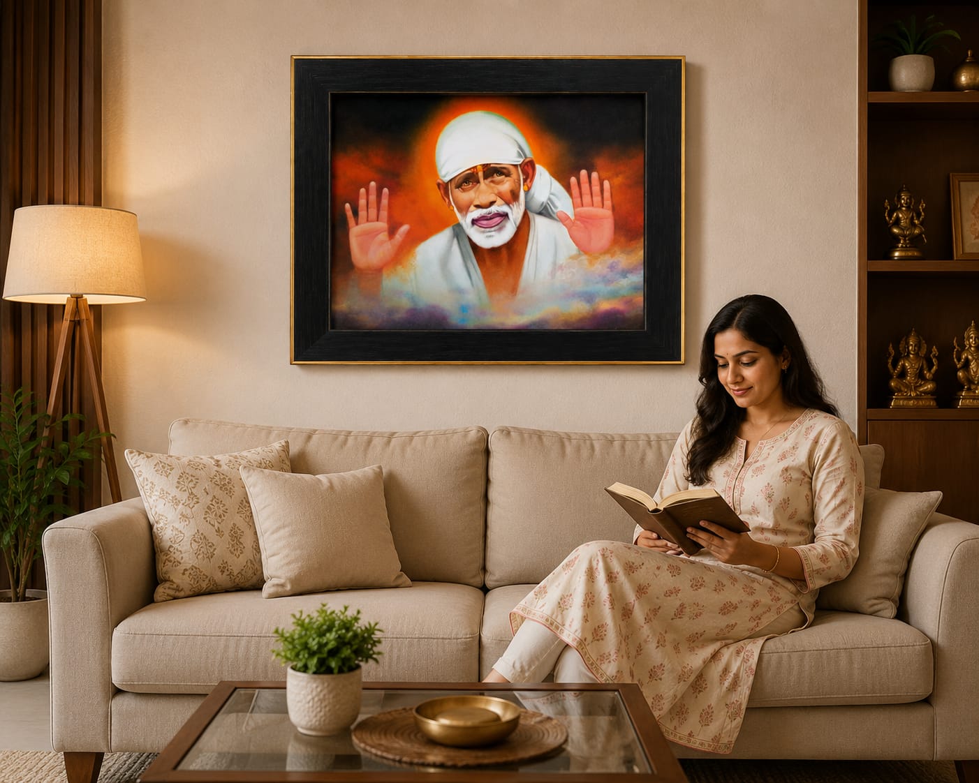 Sai Baba Photo – Shirdi Sai Baba Original Hand Painting Paper Print Reprint | Hemant Art