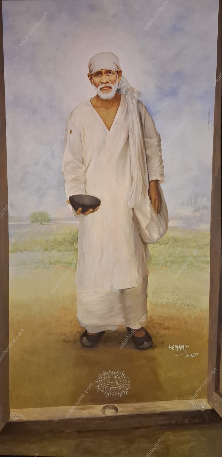 Shirdi Sai Baba Original Hand Painting | Sai Baba Photo | Sai Baba Samadhi Wall Art | Hemant Art