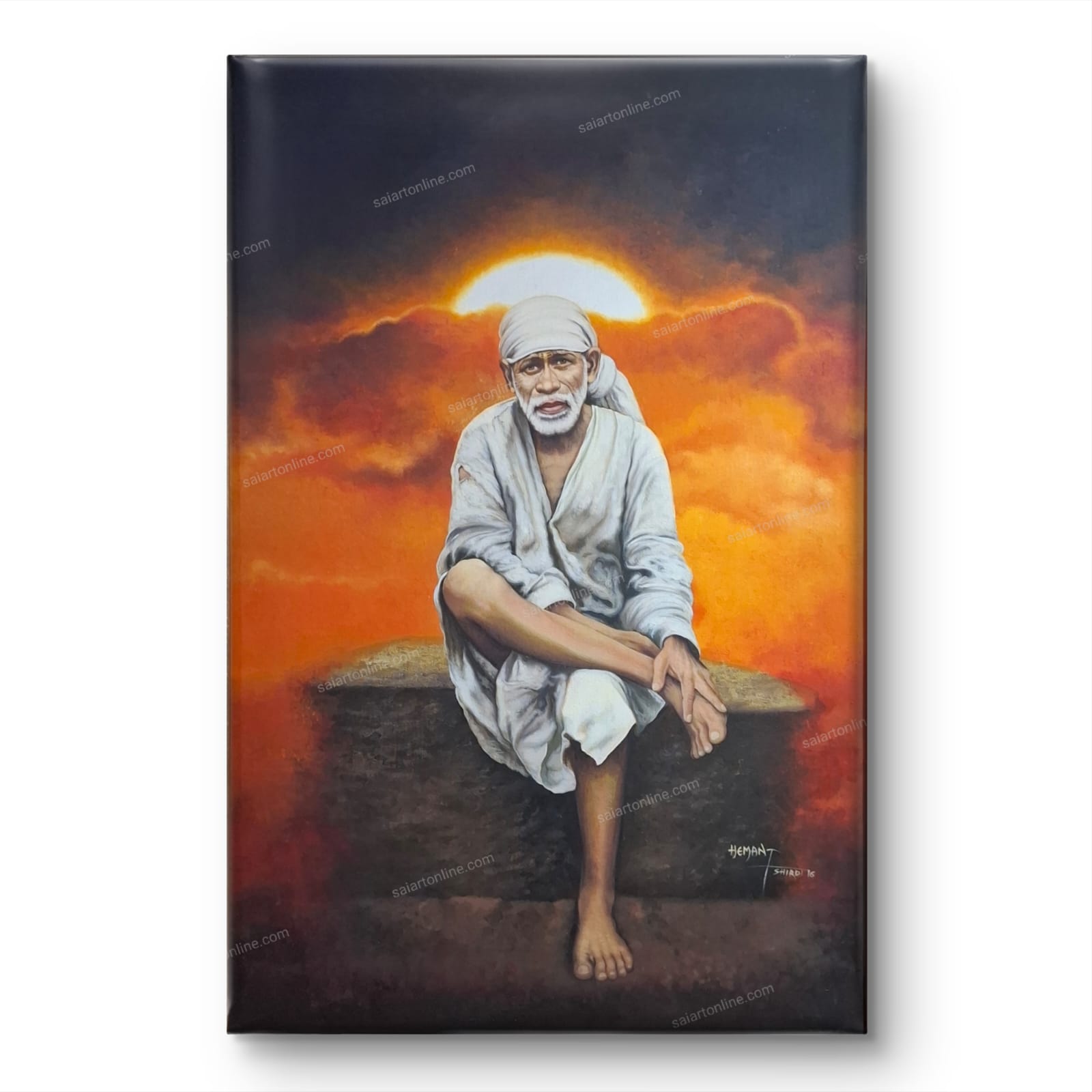 Shirdi Sai Baba Original Hand Painting | Sai Baba Photo | Sai Baba Samadhi Wall Art | Hemant Art