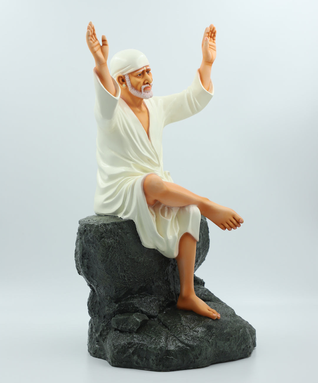 White Two Hands Blessing Statue for Home Temple & Décor-16 inch