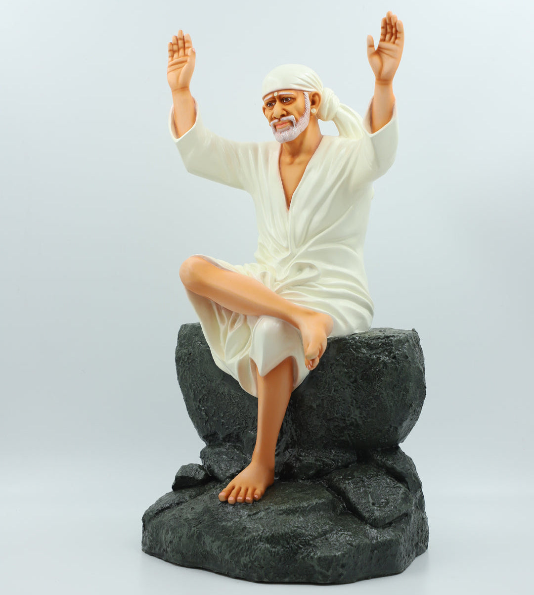 White Two Hands Blessing Statue for Home Temple & Décor-16 inch