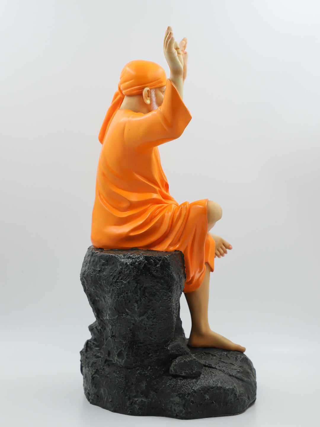 Yellow Two Hands Blessing Sai Baba Statue for Home Temple & Décor-16 inch