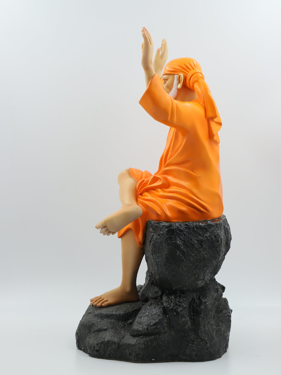 Yellow Two Hands Blessing Sai Baba Statue for Home Temple & Décor-16 inch