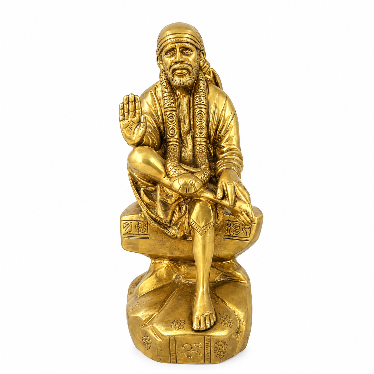 Saibaba Ashirwad on Stone Brass Idol