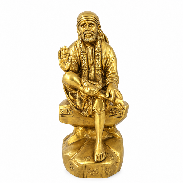 Saibaba Ashirwad on Stone Brass Idol